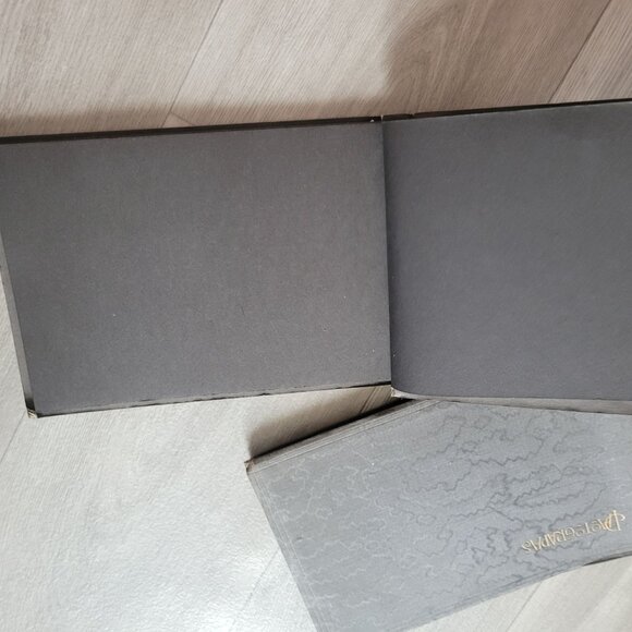 Vintage Photograph Album Set Of 2 With Textured Covers & Ribbon Ties - Picture 5 of 13